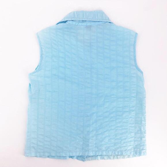 70s pointed collar sleeveless shirt 1970s vintage - Picture 3 of 4